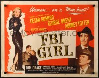 5t633 FBI GIRL 1/2sh 1951 sexy full-length image of Audrey Totter with gun, vertical title!