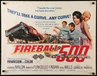 5t637 FIREBALL 500 1/2sh 1966 Frankie Avalon & sexy Annette Funicello, cool stock car racing art!