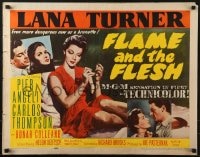 5t640 FLAME & THE FLESH style B 1/2sh 1954 sexy brunette bad girl Lana Turner, plus Pier Angeli!