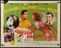 5t646 FOREVER DARLING style A 1/2sh 1956 art of James Mason, Desi Arnaz & Lucille Ball, I Love Lucy!