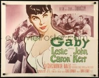 5t656 GABY style B 1/2sh 1956 soldier John Kerr, pretty Leslie Caron, cool art and images!