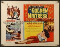5t664 GOLDEN MISTRESS 1/2sh 1954 John Agar hungered for the pleasure of sexy Rosemarie Bowe!