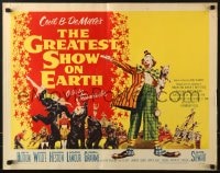 5t666 GREATEST SHOW ON EARTH style A 1/2sh 1952 Cecil B. DeMille circus classic, James Stewart