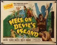 5t673 HELL ON DEVIL'S ISLAND 1/2sh 1957 Rex Ingram, men turned into beasts by a lash of fear!