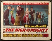 5t675 HIGH & THE MIGHTY 1/2sh 1954 John Wayne, Claire Trevor, directed by William Wellman!