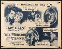 5t686 HOWARDS OF VIRGINIA 1/2sh R1950 best close portrait of Cary Grant & pretty Martha Scott!