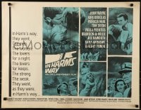 5t693 IN HARM'S WAY 1/2sh 1965 John Wayne, Kirk Douglas, Otto Preminger, great Saul Bass title art!