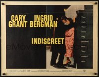 5t696 INDISCREET 1/2sh 1958 Cary Grant & Ingrid Bergman, directed by Stanley Donen!
