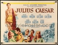 5t708 JULIUS CAESAR 1/2sh R1962 art of Marlon Brando, James Mason & Greer Garson, Shakespeare