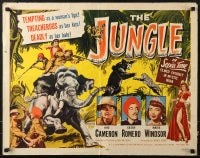 5t710 JUNGLE 1/2sh 1952 cool art of Marie Windsor & Rod Cameron on elephant in India!
