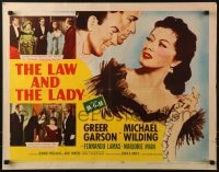 5t737 LAW & THE LADY style A 1/2sh 1951 art of pretty Greer Garson, Michael Wilding & Fernando Lamas!