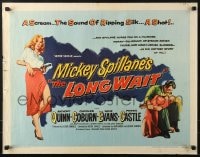 5t748 LONG WAIT style B 1/2sh 1954 Mickey Spillane, art of Anthony Quinn & sexy girl tied up!