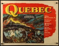 5t833 QUEBEC style B 1/2sh 1951 Corinne Calvet, art of by men fighting in huge battle in Canada!