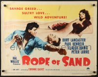 5t857 ROPE OF SAND style B 1/2sh 1949 Burt Lancaster, Claude Rains, Peter Lorre, Corinne Calvet!