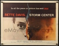 5t906 STORM CENTER style A 1/2sh 1956 striking different close up image of Bette Davis by Saul Bass!
