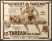 5t913 TARZAN GOES TO INDIA 1/2sh 1962 great image of Jock Mahoney as the King of the Jungle!