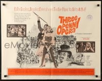 5t932 THREE PENNY OPERA 1/2sh 1963 art of Curt Jurgens, sexy Hildegard Knef & Sammy Davis Jr.!