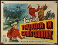 5t935 THUNDER IN GOD'S COUNTRY style B 1/2sh 1951 art of Arizona cowboy Rex Allen & His Wonder Horse Koko!