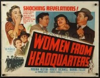 5t989 WOMEN FROM HEADQUARTERS style B 1/2sh 1950 Virginia Huston, Rockwell, assignment: danger!