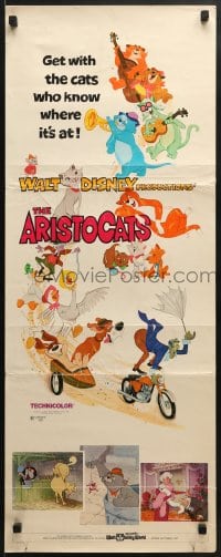 5t023 ARISTOCATS insert 1971 Walt Disney feline jazz musical cartoon, great colorful image!