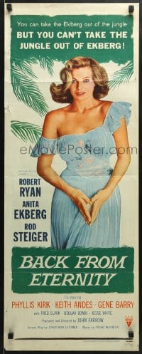 5t028 BACK FROM ETERNITY insert 1956 super-sexy Anita Ekberg, you can't take the jungle out of her!