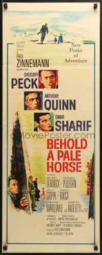 5t038 BEHOLD A PALE HORSE insert 1964 Gregory Peck, Anthony Quinn, cool Terpning artwork!