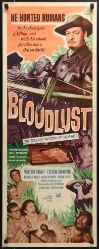 5t050 BLOODLUST insert 1961 he hunted humans for sport, his island was Hell on Earth!