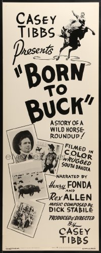 5t059 BORN TO BUCK insert 1968 Casey Tibbs presents & directs, cool rodeo images!