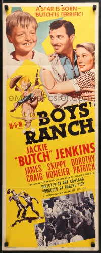 5t062 BOYS' RANCH insert 1946 art of Butch Jenkins, James Craig, Dorothy Patrick