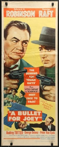 5t068 BULLET FOR JOEY insert 1955 George Raft & Edward G. Robinson, film noir!