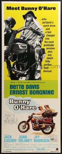 5t070 BUNNY O'HARE insert 1971 Bette Davis & Ernest Borgnine on motorcycles!