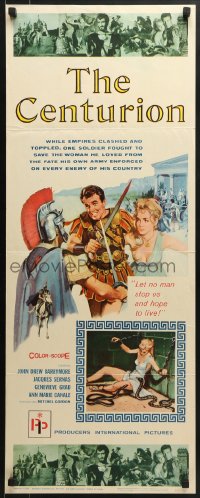 5t079 CENTURION insert 1962 cool art of gladiator John Drew Barrymore!