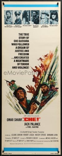 5t080 CHE int'l insert 1969 art of Omar Sharif as Guevara, Jack Palance as Fidel Castro!