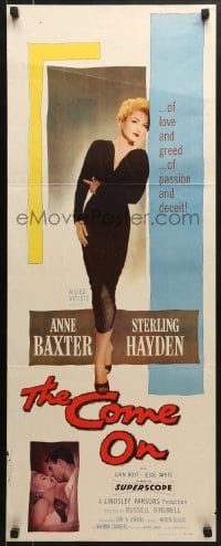 5t086 COME ON insert 1956 Sterling Hayden, full-length image of very sexy bad girl Anne Baxter!