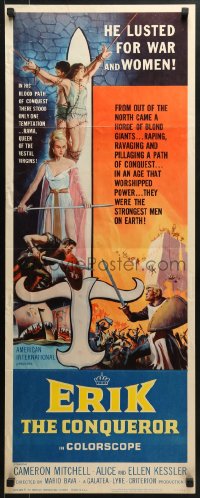 5t119 ERIK THE CONQUEROR insert 1963 Mario Bava, Cameron Mitchell lusted for war & sexy women!