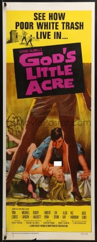 5t144 GOD'S LITTLE ACRE insert R1967 sexy artwork of Aldo Ray & nearly naked women!