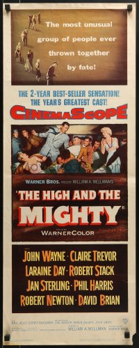 5t160 HIGH & THE MIGHTY insert 1954 John Wayne & Claire Trevor, William Wellman airplane disaster!
