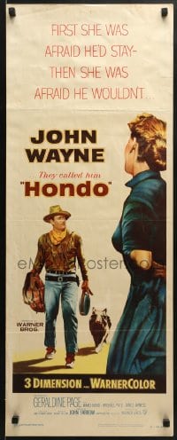 5t165 HONDO 3D insert 1953 John Wayne was a stranger to all but the surly dog at his side!