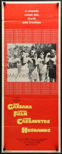 5t173 HUSBANDS insert 1970 different image of Ben Gazzara, Peter Falk & John Cassavetes flexing!
