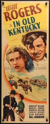 5t180 IN OLD KENTUCKY insert 1935 horse racing art, huge close-up of Will Rogers, Dorothy Wilson!