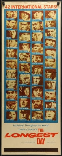 5t227 LONGEST DAY insert 1962 Zanuck's World War II D-Day movie with 42 international stars!