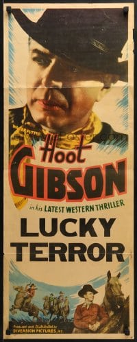 5t237 LUCKY TERROR insert 1936 western cowboy Hoot Gibson, Robert McKenzie, action scenes!