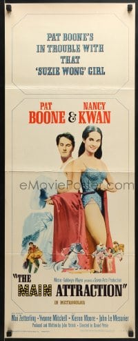 5t240 MAIN ATTRACTION insert 1962 Pat Boone plays guitar for sexy Nancy Kwan + cool scenes!
