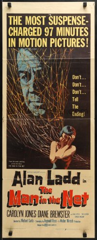 5t243 MAN IN THE NET insert 1959 Alan Ladd in most suspense-charged 97 minutes in motion pictures!