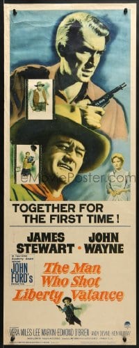 5t245 MAN WHO SHOT LIBERTY VALANCE insert 1962 John Wayne & James Stewart 1st time together, Ford