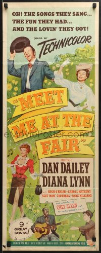 5t251 MEET ME AT THE FAIR insert 1953 Dan Dailey, Diana Lynn, Scatman Crothers, cool musical art!