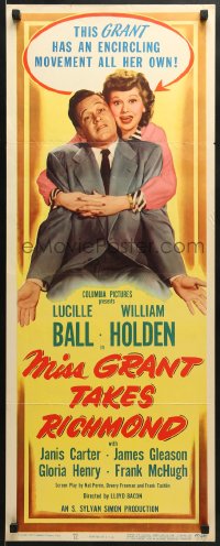 5t255 MISS GRANT TAKES RICHMOND insert 1949 Lucille Ball sits on William Holden's lap!