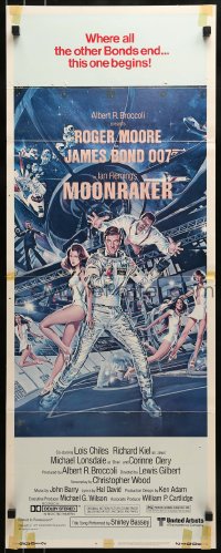 5t260 MOONRAKER insert 1979 art of Moore as James Bond & sexy Lois Chiles by Goozee!
