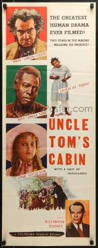 5t466 UNCLE TOM'S CABIN insert R1958 Harriet Beecher Stowe classic, greatest human drama ever filmed