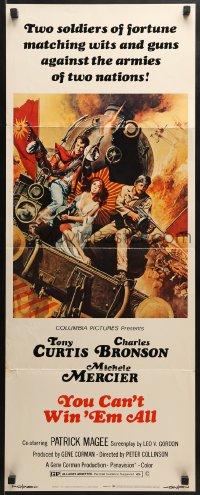 5t492 YOU CAN'T WIN 'EM ALL insert 1970 art of Tony Curtis, Bronson, & Mercier by Frank McCarthy!